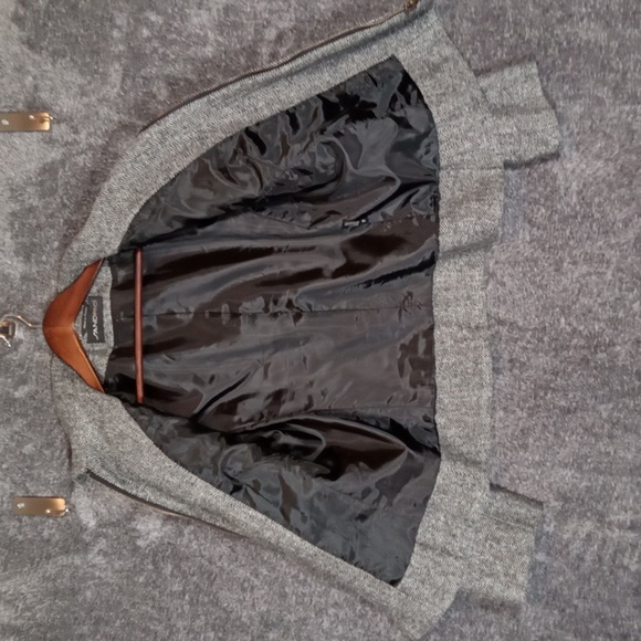 Sandro Vintage Structured Full Zip Wool Blazer Jacket Herringbone Size 10 - Picture 7 of 9